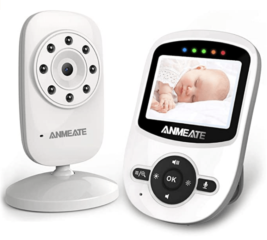 Video Baby Monitor with Digital Camera, ANMEATE Digital 2.4Ghz Wireless Video Monitor with Temperature Monitor, 960ft Transmission Range, 2-Way Talk, Night Vision, High Capacity Battery
